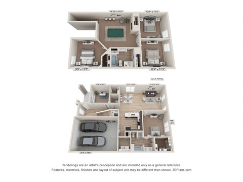 4X2.5A Floor Plan at Amber Pines at Fosters Ridge, Texas